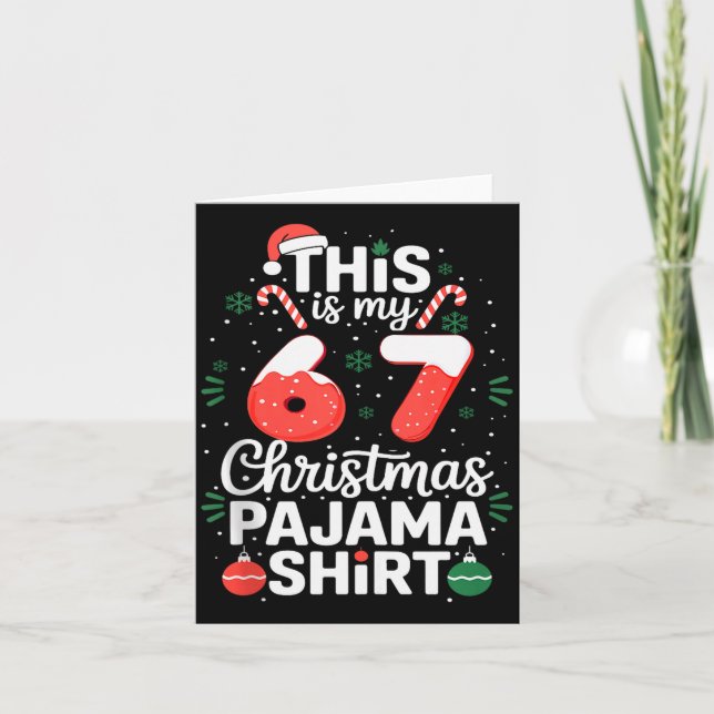 Carte Funny 67 Christmas Pajamas Shirt Six Seven Meme Br (Devant)