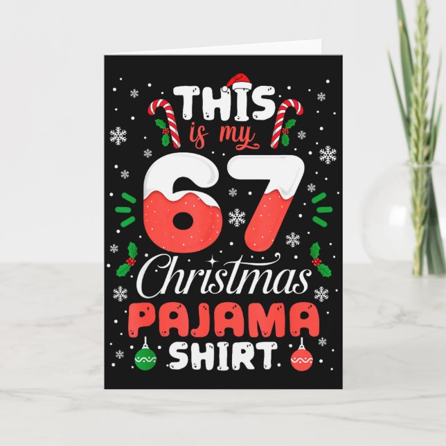 Carte Funny 67 Christmas Pajamas Shirt Six Seven Meme Br (Devant)