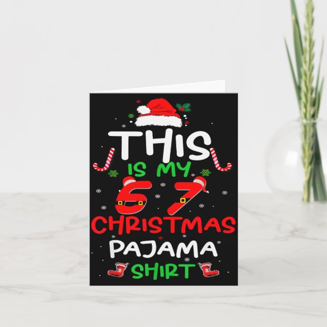 Carte Funny 67 Christmas Pajamas Shirt Six Seven Meme Br (Devant)