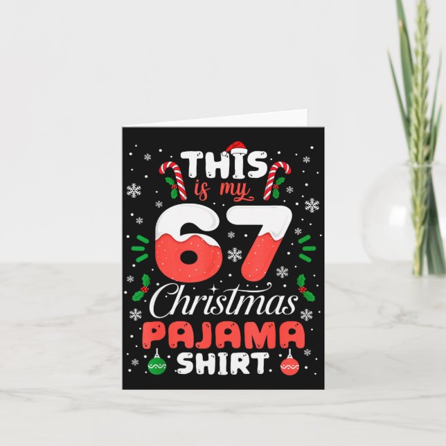 Carte Funny 67 Christmas Pajamas Shirt Six Seven Meme Br (Devant)