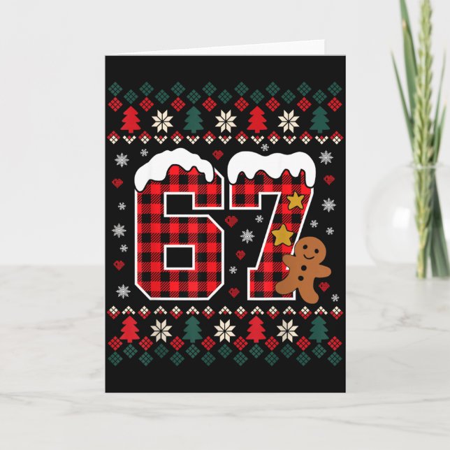 Carte Funny 67 Christmas Pajamas Shirt Six Seven Meme Br (Devant)