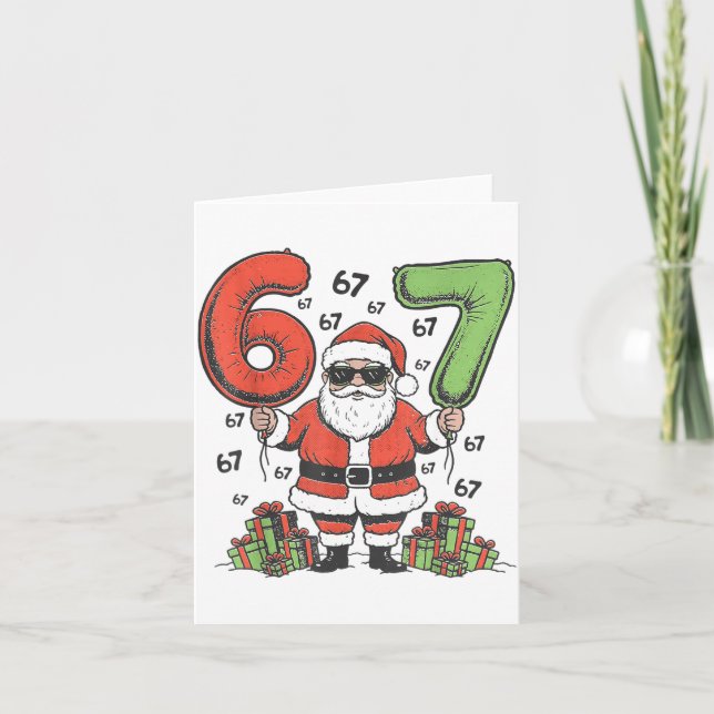 Carte Funny 67 Santa Six Seven Christmas 67 Meme Bruh Bo (Devant)