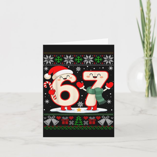 Carte Funny 67 Six Seven Meme Brainrot Cringe Christmas  (Devant)