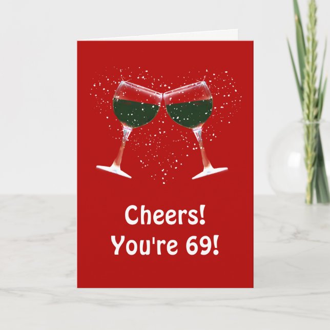 Carte Funny 69ème Vin Thématique Anniversaire (Devant)