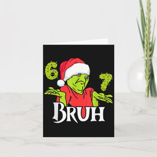 Carte Funny 6 7 Bruh Merry Christmas Santa 67 Meme Men W (Devant)