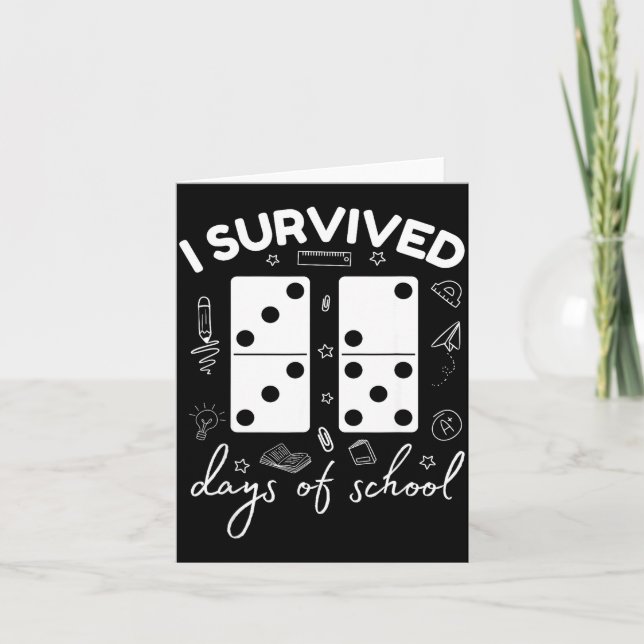 Carte Funny 6 7 Meme I Survived 67 Days Of School Domino (Devant)