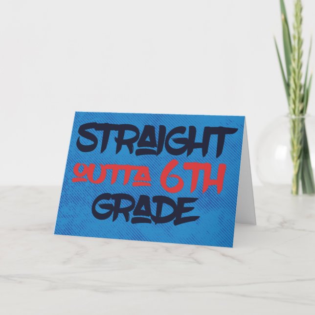 Carte Funny 6e année de diplôme Félicitations Bleu (Devant)