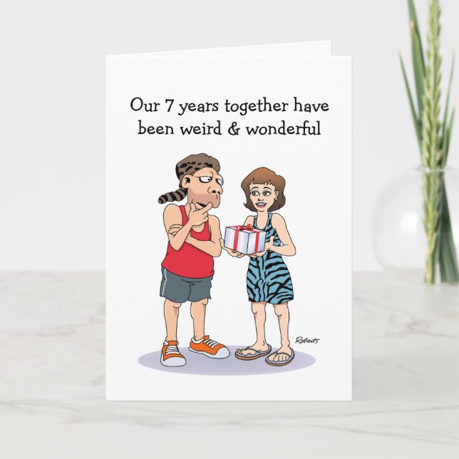 Carte Funny 7e anniversaire (Devant)