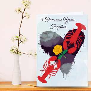 Carte Funny 8e anniversaire Mariage Lobster Card Couple