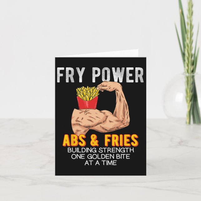 Carte Funny Abs Exercice Fries Français Muscle Building  (Devant)