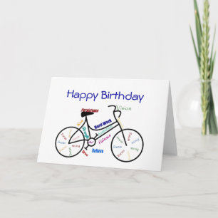 Carte Funny Age Birthday Bike, cycling, sport, hobby
