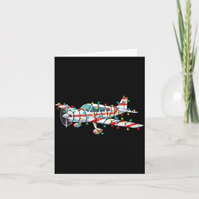 Carte Funny Airplane Christmas Graphics Lights Lover  (Devant)