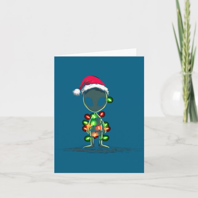 Carte Funny Alien Christmas Graphics Lights Lover Extrat (Devant)