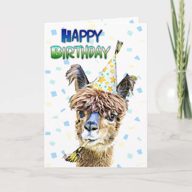 Carte Funny Alpaca Llama Humor Birthday (Devant)
