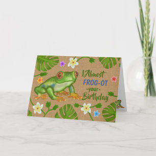 Carte Funny Anniversaire Grenouille Puns Jolie Fleurs Tr