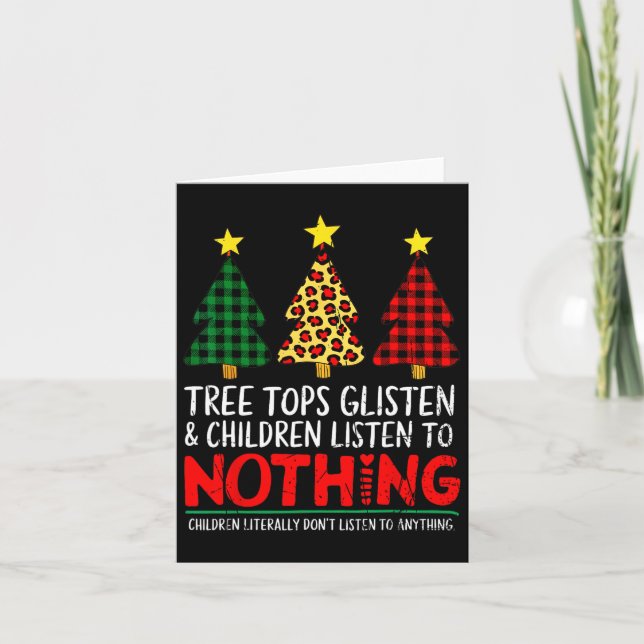 Carte Funny Arbres De Noël Humour Parent Pour Les Enseig (Devant)