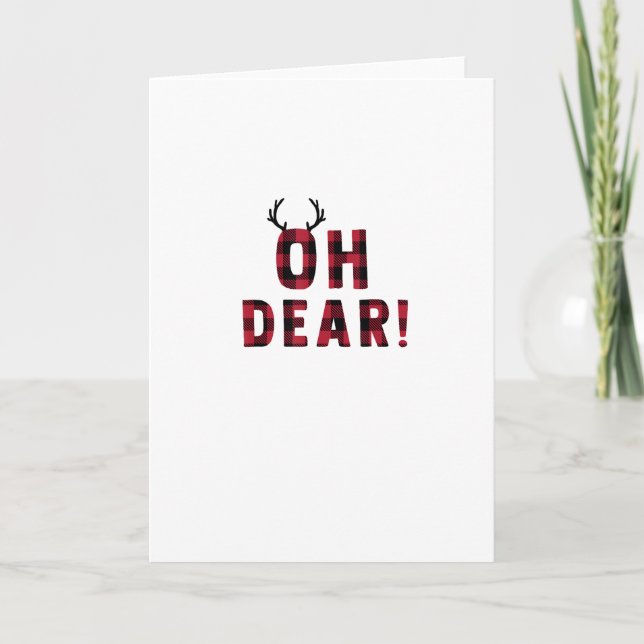 Carte Funny Attitude Oh Dear Plaid DFolded Greeting Card (Devant)