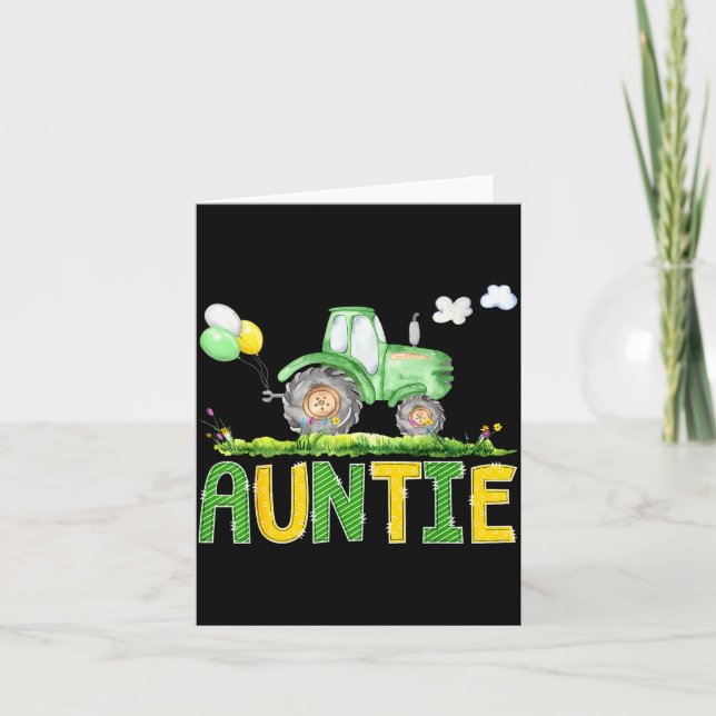 Carte Funny Auntie Birthday Boy Tractor Farm Truck Match (Devant)