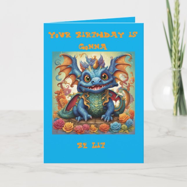 Carte Funny Baby Dragon Birthday Greeting (Devant)