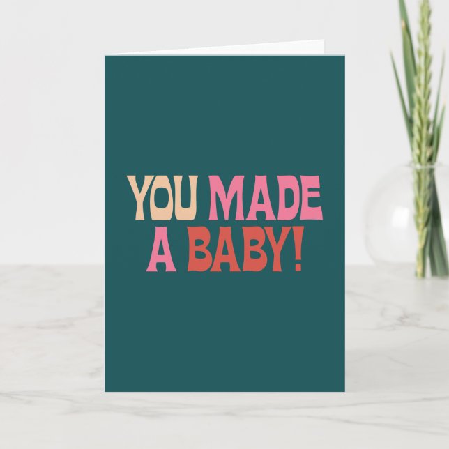 Carte Funny Baby Félicitations Nouveau Humour Parent mig (Devant)
