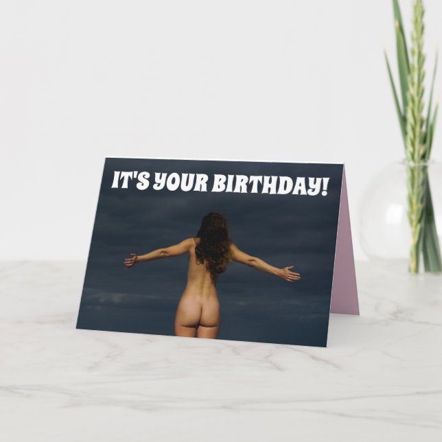 CARTE FUNNY BARE MAIS STREAKING CARD D'ANNIVERSAIRE (Devant)