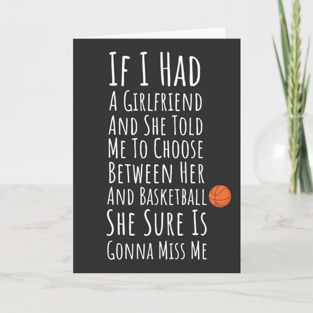 Carte Funny Basketball Cards For Him Teen Boys Men Humor (Devant)