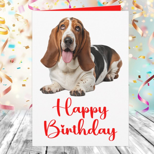 Carte Funny Basset Hound Anniversaire Amoureux de les ch (Créateur téléchargé)