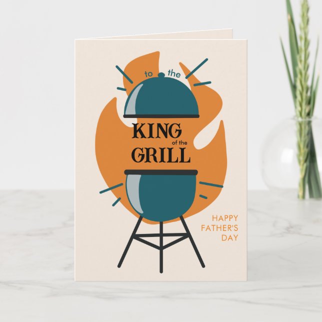 Carte Funny BBBQ King of the Grill Fête des pères (Devant)