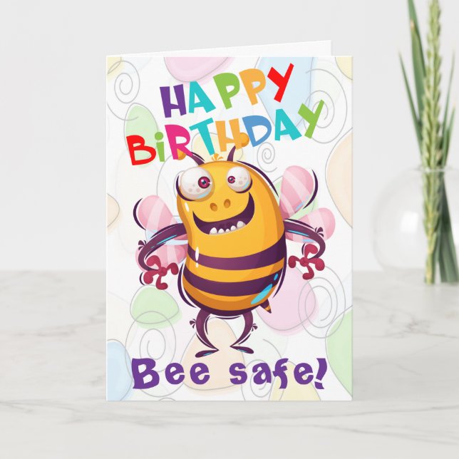 Carte Funny Be Safe Social Distance Anniversaire (Devant)