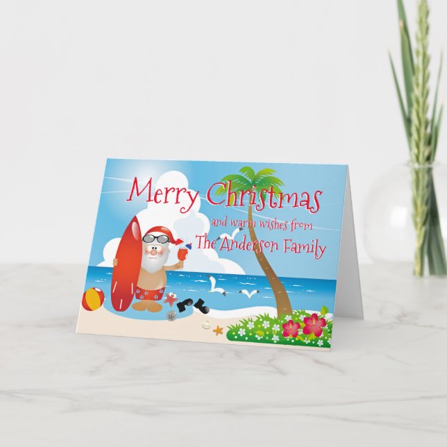 Carte Funny Beach voeux de Noël (Devant)