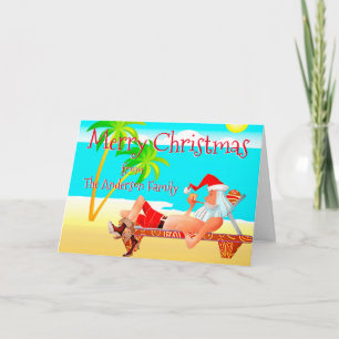 Carte Funny Beach voeux de Noël