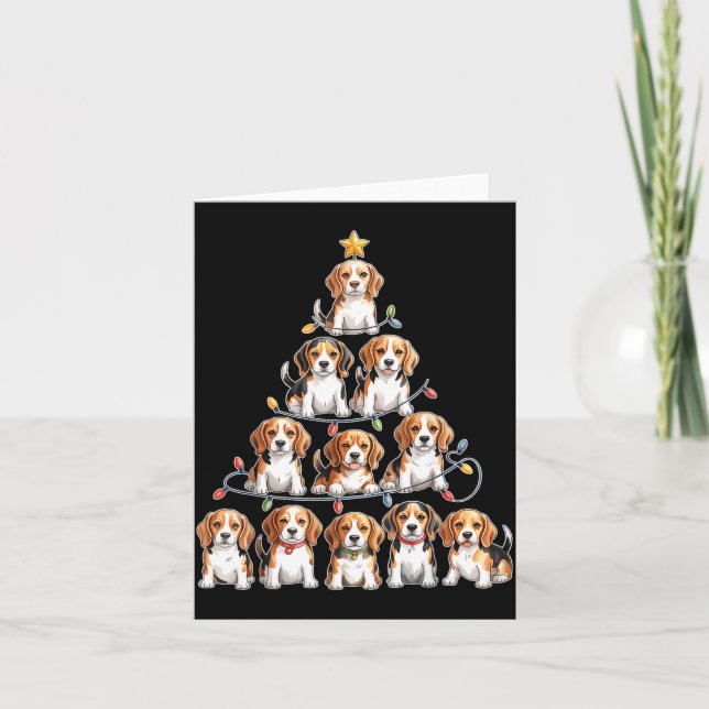 Carte Funny Beagle Christmas Tree Dog Lovers Women Men X (Devant)