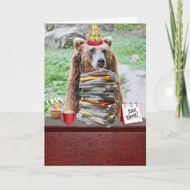 Carte Funny Bear Birthday Card pour BD en fév/mars (Devant)