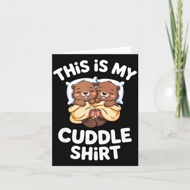 Carte Funny Beaver Couple This Is My Cuddle  (Devant)