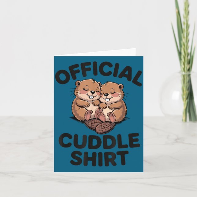 Carte Funny Beavers Hugging Cuddle  (Devant)