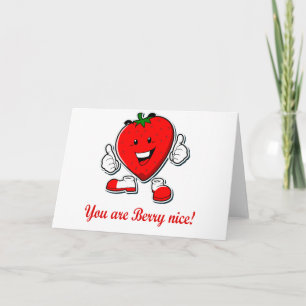 Carte Funny Berry belle citation de pun à fraise unique