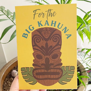Carte Funny Big Kahuna Tiki Fête des pères Masque