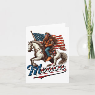 Carte Funny Bigfoot Merica Usa Mullet Byndana Horse Ridi