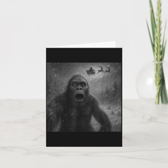Carte Funny Bigfoot Sasquatch Selfie Santa Claus Xmas Ch (Devant)
