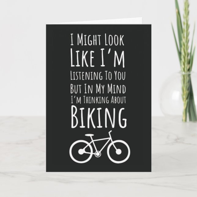 Carte Funny Biking Cards Cyclist Biker Bicycle Cycling (Devant)