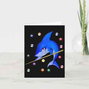 Carte Funny Billard piscine requin mâle