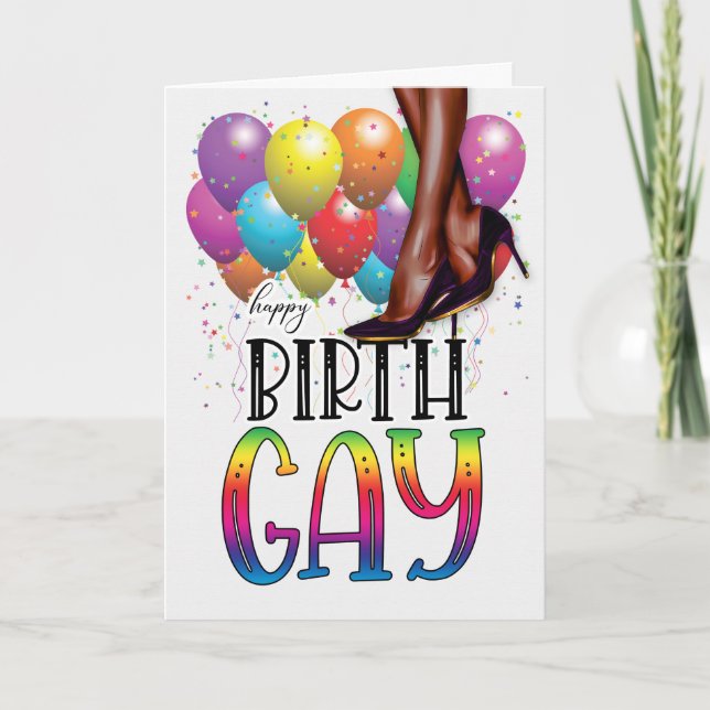 Carte Funny Birth GAY African American Rainbow Birthday (Devant)