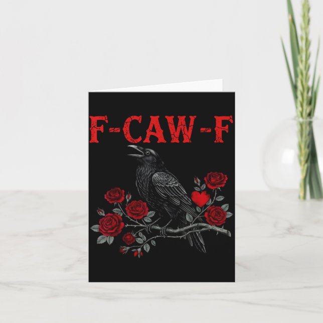 Carte Funny Black Bird F-caw-f Anti Valentines Day Singl (Devant)