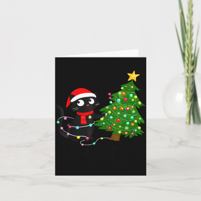 Carte Funny Black Cat What_ Christmas Tree Funny Cat Lov (Devant)
