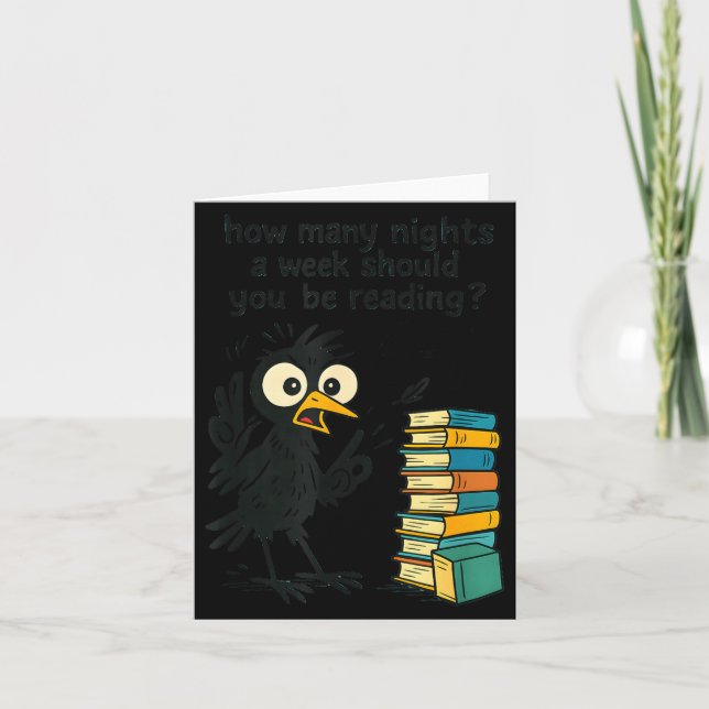 Carte Funny Bookworm 6 7 Meme Design _ Reading Nights Hu (Devant)