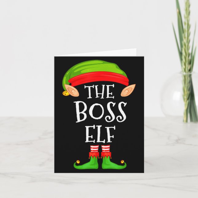 Carte Funny Boss Elf Family Christmas Boss Elf Sweater M (Devant)
