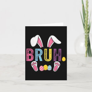 Carte Funny Bruh mème Jour de Pâques oeufs de lapin Ados