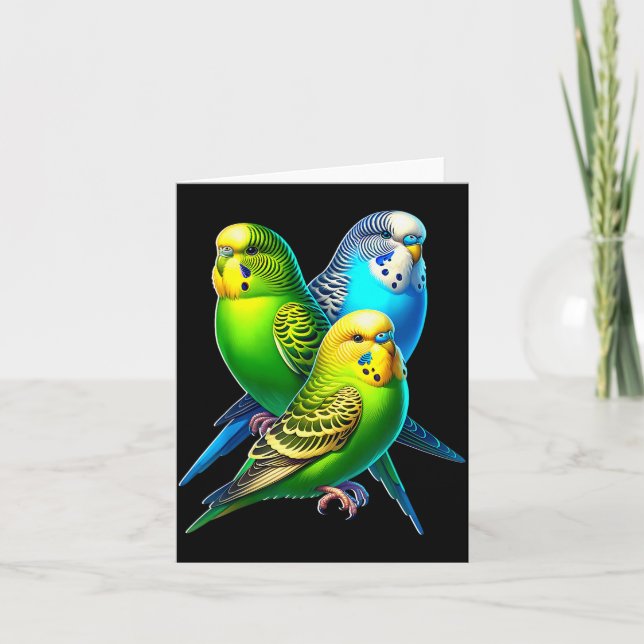 Carte Funny Budgie Budgerigar Design  (Devant)