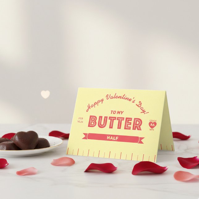 Carte Funny Butter Stick Better Half Valentine's Day (A unique butter stick Valentine's day card for your Butter Half)