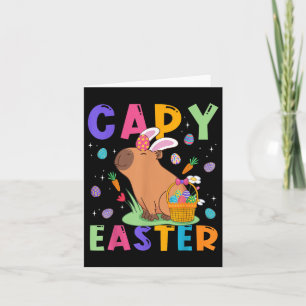 Carte Funny Capybara Jour de Pâques Capy Oeufs de Pâques